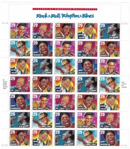 US 2730a (2724 - 2730) MNH Pane of 35.  Rock & Roll  --  FREE SHIPPING!!