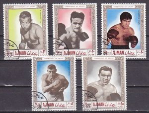 Ajman, Mi cat. 383-386 A. Boxers issue. Canceled. ^