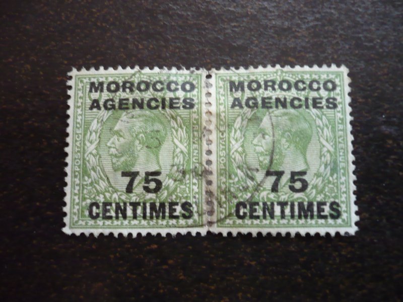 Stamps-British Offices in Morocco-Scott#408-Used Pair of 2 Stamps