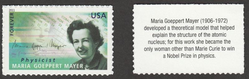 US 4543 American Scientists Maria Goeppert Mayer F single MNH 2011