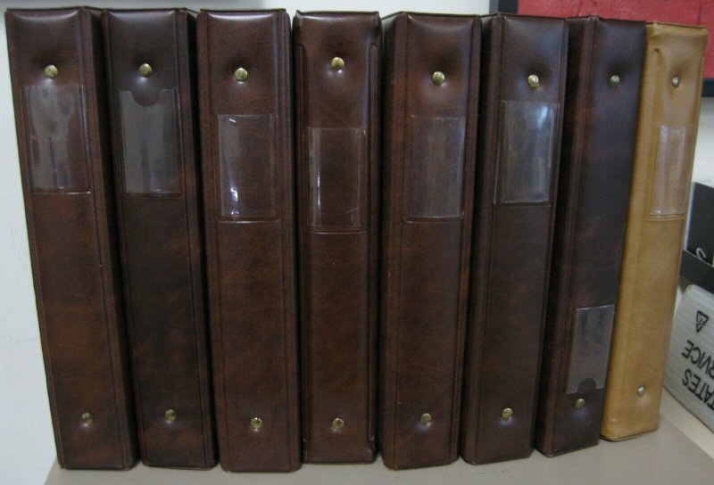 8, 1-1/2 BROWN 22 RING BINDERS, VERY GOOD CONDITION