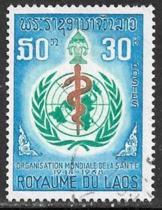 LAOS 1968 30k WHO Anniversary Issue Sc 164 VFU