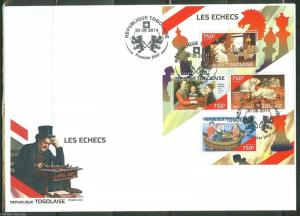 TOGO 2014 CHESS  SHEET FIRST DAY COVER