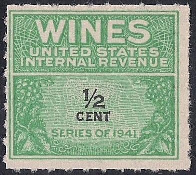 RE110 1/2 cent Wine Stamps Mint NG as Issued NH F