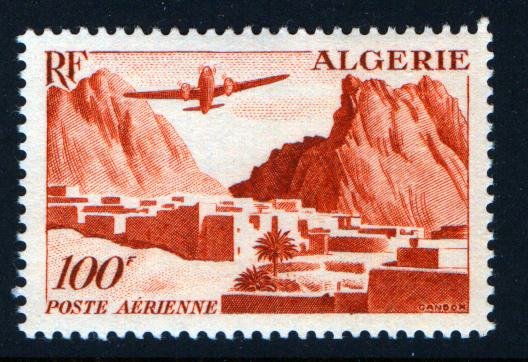 ALGERIA C9  MNH PLANE OVER VILLAGE ISSUE  1949