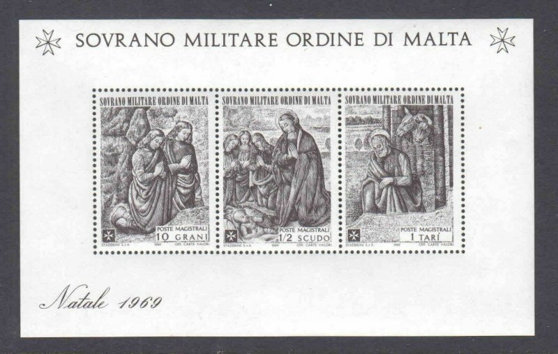  ITALY SOVRANO MILITARE ORDINE DI MALTA SOUVENIR SHEET OG NH VF PERFORATE