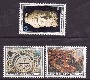 Cyprus-Sc#581-3- id9-unused NH set-Cultural Heritage-1982-