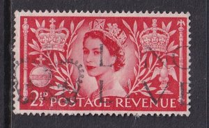 Great Britain   #313   used  1953  Elizabeth 2 1/2p