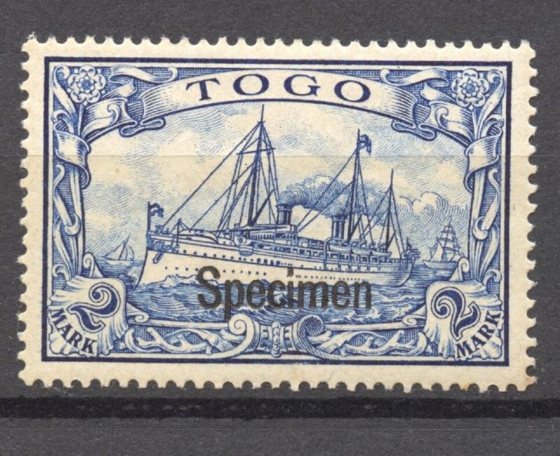 Togo, 1900 SPECIMEN, 2 Mark Yacht, mint, hinged