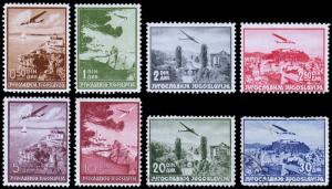 Yugoslavia Scott C7-14 (1937) Mint/Used H F-VF Complete Set, CV $37.25 B