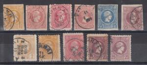 Greece Sc 67/113a used 1888-1889 issues, 11 differernt, sound w/ nice cancels