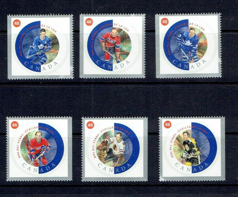 CANADA - 2002 - NHL ALL STARS - SERIES 3 - SCOTT 1935a TO 1935f - MNH