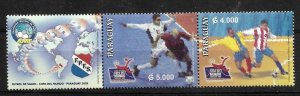 PARAGUAY 2003 SALOON SOCCER WORLD CUP FOOTBALL SPORTS ROW 2 VALUES + LABEL