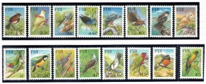 FIJI 1995 Birds; Scott 725-739A; MNH
