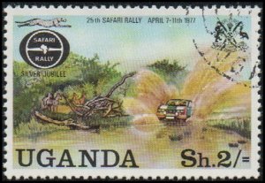 Uganda 168 - Cto - 2sh Safari Rally Road Race / Water Crossing (1977) (cv $0.55)