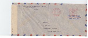 10c per 1/4 ounce airmail to BARBADOS meter censored Canada cover