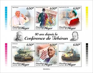 NIGER - 2023 - WWII Tehran Conference -  Perf 6v Sheet - Mint Never Hinged