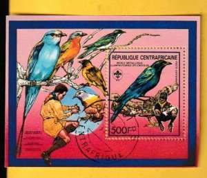 CENTRAL AFRICAN REPUBLIC SCOTT#893 1988 SPLENDID STARLING BIRD S/S - MNH