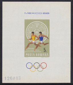 Romania 1968 MNH Stamps Souvenir Sheet Scott 2038 Sport Olympic Games