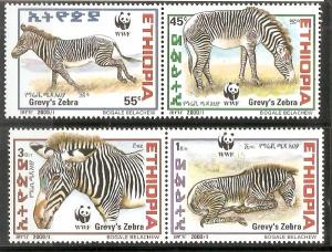 Ethopia 2000 WWF Grevy's Zebra Wild Animal Mammal Sc1533 MNH