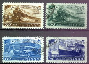 Russia Sc# 1261-1264 Used 1948 Transportation Plan