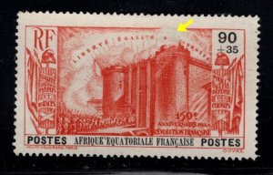 French Equatorial Africa AEF  Scott B6 MH* semi-postal stamp scrape at top