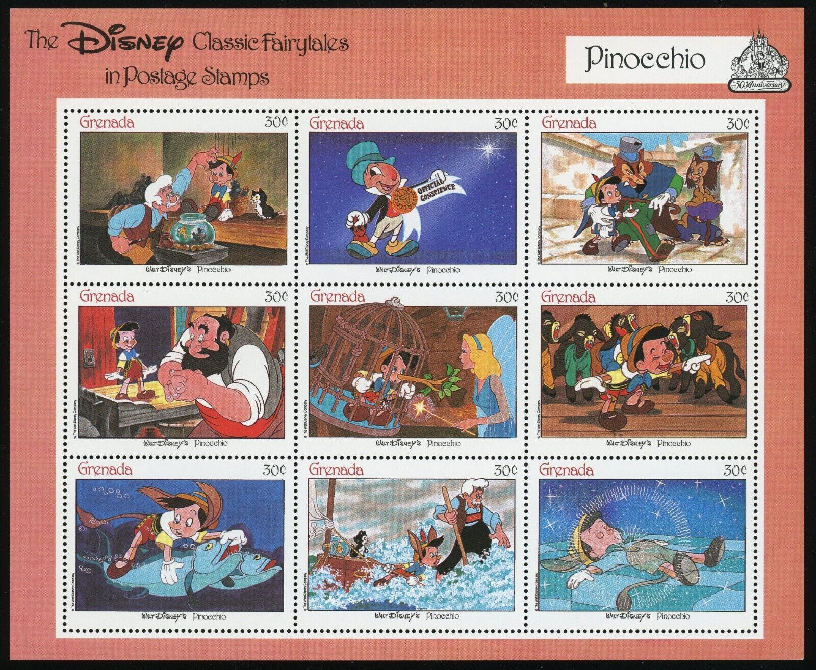 The Disney Classic Fairytales in Postage Stamps