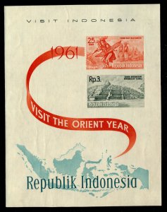 Indonesia - Set of 4 Mint Souvenir Sheets 1961 (Tourism)