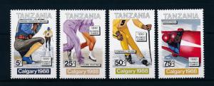 [60876] Tanzania 1988 Olympic games Calgary Figure skating Skiing Bobsleigh MNH