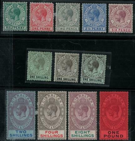 Gibraltar 1912 SC 66-75,71a,71b Mint Set