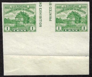 US. Sc 766. Horizontal pair with vertical gutter. No gum as issued. (g766hp)