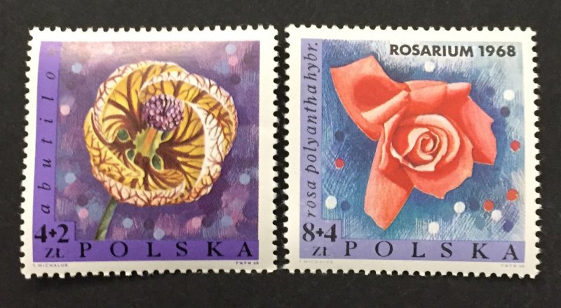 Poland 1968 #B111-2, Flowers, MNH.