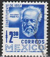 MEXICO 1075, $2.30 1950 Def 8th Issue Fosforescent glazed. USED. F-VF. (966)