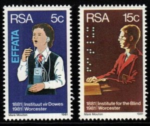 SOUTH AFRICA SG495/6 1981 CENTENARY OF INSTITUTES FOR DEAF AND BLIND MNH