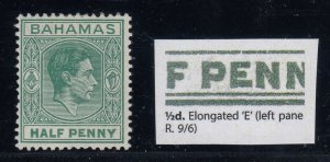 Bahamas, SG 149a, MHR, Elongated E variety