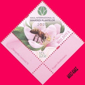 MOLDOVA 2020 International Year Plant Health Flora Fauna Insect Bee on Flower 1v