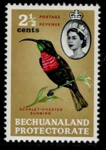 BECHUANALAND PROTECTORATE QEII SG170, 2½c carmine/green/black & bistre, NH MINT.