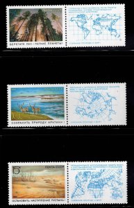 Russia Scott 5747-5749 MNH**  stamp set with Map labels