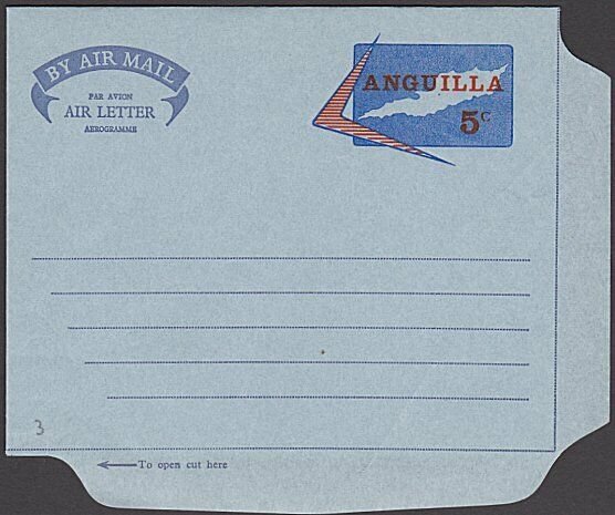 ANGUILLA 5c airletter / aerogramme unused.................................J730a