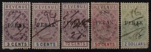 MALAYA - Perak 1888 medium 'PERAK' on QV Revenue 3c-$2.