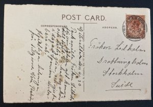 1930 Gibraltar RPPC Postcard Cover To Stockholm Sweden Cross Of Sacrifice