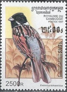 Cambodia 1602 (mnh) 2500r birds: common reed bunting (1997)