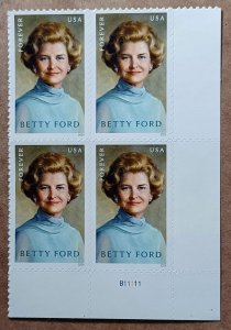 United States #5852 (68c) Betty Ford MNH block of 4 plate #B11111 (2024)