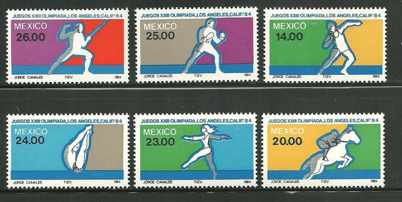 Mexico 1351-56 MNH 84 Summer Olympics scv 6.00