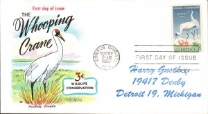 #1098 Whooping Cranes Fluegel FDC