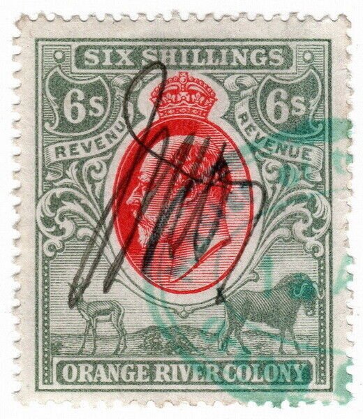 (I.B) Orange River Colony Revenue : Duty Stamp 6/-