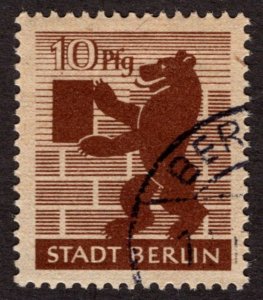 1945, Germany, Allied Occupation of Berlin 10pf, Used, XF, Sc 11N4