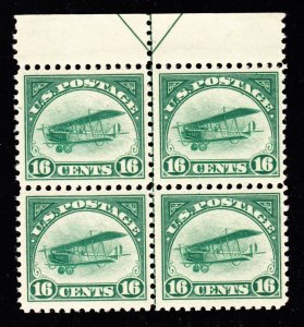 US C2 16c Air Mail Mint Top Arrow Margin Block of 4 VF OG NH SCV $630