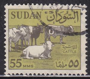 Sudan 153 Hinged 1962 Cattle Grazing
