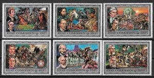 1976 Comoro Islands 165-70 American Revolution Bicent. C/S of 6 MH SCV$10.25